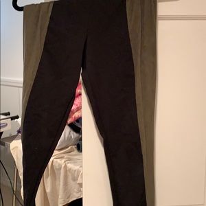 Suede trimmed leggings